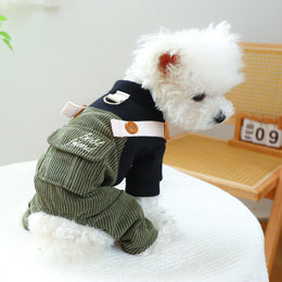 Corduroy Pet Clothes – Stylish Ring Outfit for Cats & Dogs